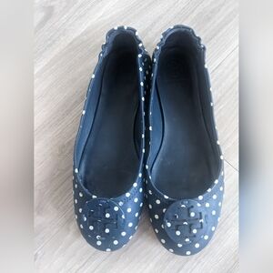 Tory Burch Navy Polka Dot Women's Flats